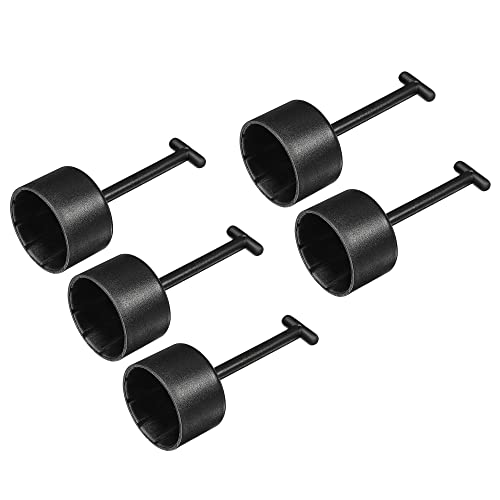 MECCANIXITY 10 Teeth E26/E27 Socket Ring Removal Tool T Type for Medium Base, Light Replacing Accessories Black Plastic, Pack of 5