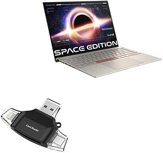 BoxWave Smart Gadget Compatible with ASUS Zenbook 14X OLED Space Edition (UX5401) - AllReader SD Card Reader, microSD Card Reader SD Compact USB - Jet Black