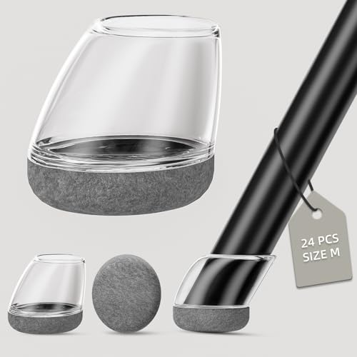 24 Pcs Chair Leg Floor Protectors, Round Silicone Felt Caps...