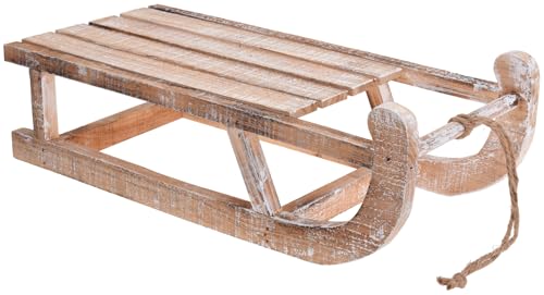 itsisa Deko Schlitten aus Holz 50 cm White Washed - Nostalgie...