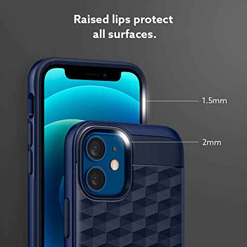 Image of CASEOLOGY Spigen Parallax for iPhone 12 mini Case, iPhone 12 mini Back Cover - Midnight Blue