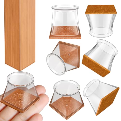 Image of Chair Leg Floor Protectors Square for Hardwood Floors 20 Pcs X-Large | Furniture Leg Felt Pads Caps Covers, Protect Wooden Floors from Scratching, Glide Easily (Fit:1-5 /8 inch to 2 inch)