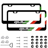 Laotei 2 Pack for Alfa Romeo Tri-Color 3 Color Sport License Plate Cover Frames Holder with Screw...