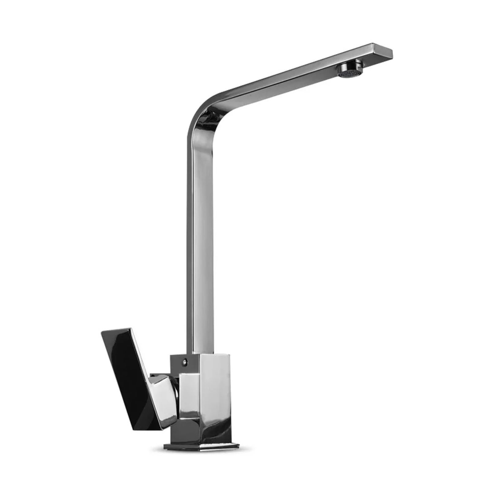 Moderne, mattschwarze Küchenarmatur mit 360°-Drehung, Oberfläche in gebürstetem Nickel, Kalt- und Warmwasseranschluss, integrierte Rillen für Kühlung und Heizung, verschleißfest und auslaufs