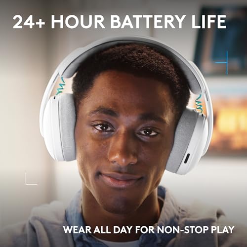 Image of Logitech G325 Lightspeed Wireless Bluetooth Gaming Headset, All-Day Comfort, Built-in Mic with Noise Reduction, 24-Bit Audio, 24+ Hr Battery Life, for PC, PlayStation, Switch, Mobile - White