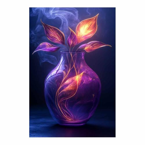 Poster animal mignon et jolies fleurs violettes | Toile salon 70x100cm