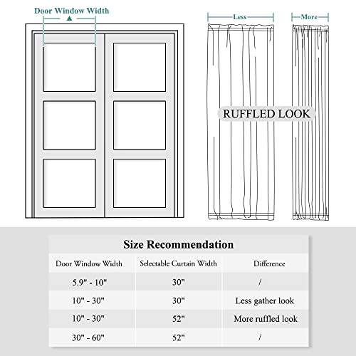 Pony Dance Sidelight Door Sheers - Window Curtains Voile Side Light Sheers Door Panel Short Voile Drape For Glass Door With Tieback, W30 Xl 40", Set Of 1 Piece, White #TOP7