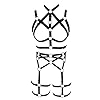 Womens Body Strappy Harnas Taille Riemen Hol Cupless Beha Gekooide Lingerie Punk Dance Rave Kostuum