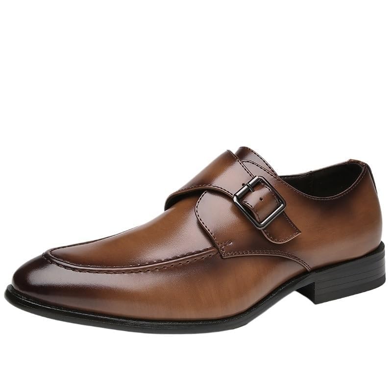 Mens Leather Oxford Tuxedo Dress Shoes Office Pointed Toe Buckle Wedding Business Comfortable Formal Classic Fashion Shoes