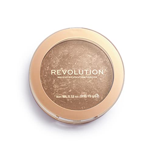 Makeup Revolution Bronzer Reloaded Buildable Formula Highlighting & Bronzing Powder for Dark Skin Tones Cruelty-Free Long Weekend 0.53 Oz