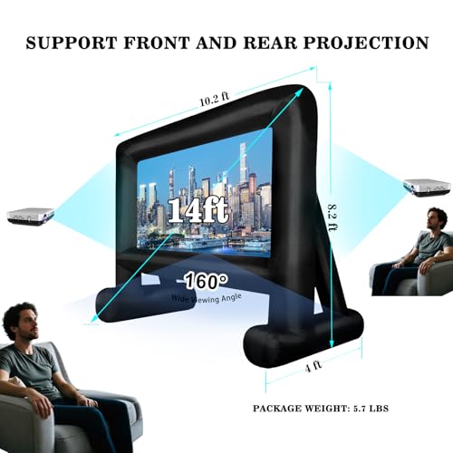 Image of 14 FT Inflatable Movie Screen Blow up Mega Movie Projection Outdoor Screen
