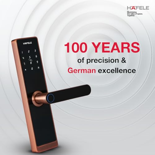 Image of Hafele RE-ACH Smart Digital Lock | Fingerprint | PIN | OTP | RFID Access Card | Mechanical Key | BLE | Mobile App | Privacy Feature | Antique Copper | 1 Year Warranty