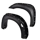 PIT66 Fender Flares, Compatible with 2004-2015 Nissan Titan Pocket Rivet Style Textured Black Wheel Cover Protector Mudguards 4Pcs Front+Rear Wheel
