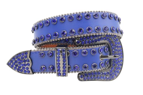 Pulcykp Rhinestone Western Belt Studded Belts For Men Strap Bling White Belts Jeans Belt2