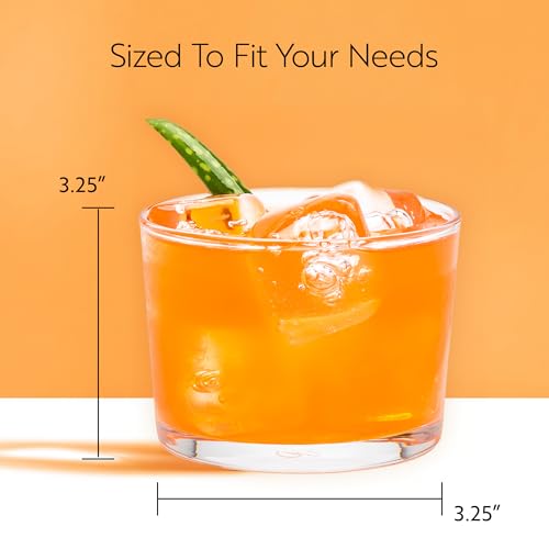 Restaurantware Sumi 7.5 Ounce Rocks Glasses Set of 6 Fine-Blown Lowball Glasses - Tempered Dishwasher-Safe Glassware Clear Glass Whiskey Glasses Serve Cocktails and Liquors For Bars or Homes