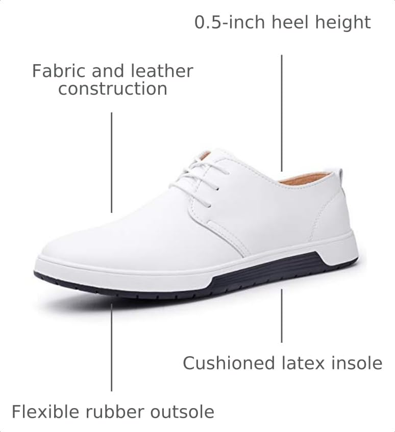 Image of ZZHAP Men's Casual Oxford Shoes Breathable Flat Fashion Sneakers