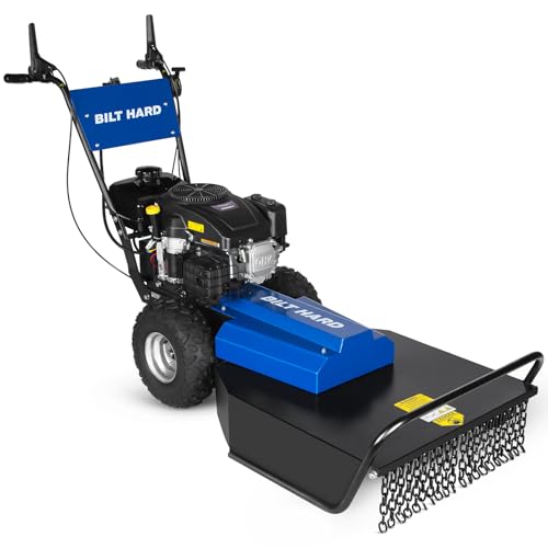 BILT HARD 26 Inch 452cc Self-Propelled Walk Behind Field and Brush Mower, Heavy Duty Gas Powered Brush Cutter with Loncin 14HP 4-Stroke Engine and Electric Start