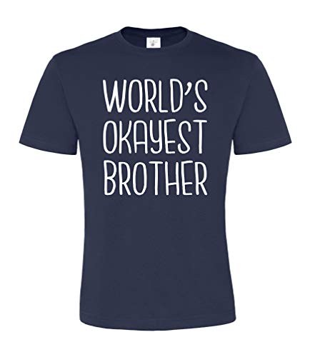 T-shirt World's Okayest Brother Edward Sinclair bleu coton XL