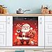 Bulletgxll Christmas Santa Dishwasher Magnet Cover Decorative Magnetic Dishwasher Front Door Cover Refrigerator Magnet Sheet Sticker for Home Kitchen Decor, 23 x 26 Inch