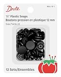 Dritz Plastic Snaps, Round, Black, Size 20 12-Count