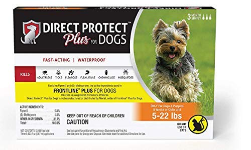 Direct Protect Plus Flea & Tick Topical Treatment for Dogs, Waterproof & Fast Acting, 3 Month Supply