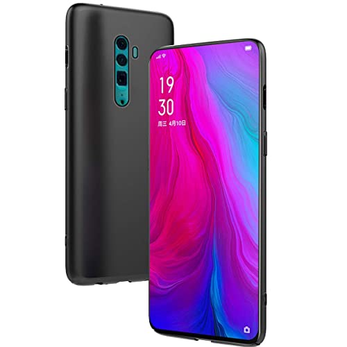 Image of Mobile Back Cover Case for Oppo Reno 2f (Silicone Case|CameraProtection|Black SC1510)