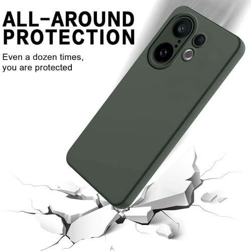 Image of Back Cover for Vivo X200 FE 5G | Full Camera Protection | Premium Liquid Silicon Case | Flexible Bumper Case for Vivo X200 FE 5G (Military Green)
