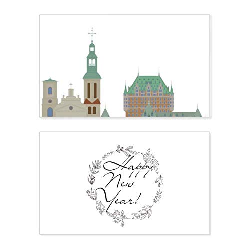 Tarjeta de felicitación de Año Nuevo de Canadá con diseño urbano conmemorativo de la ciudad