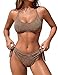 Blooming Jelly Womens Bikini Sets 2 Piece Long Torso Swimsuit Sparkly String Modest Bathing Suit 2026 (X-Large, Brown)