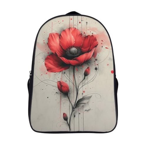 Mochila escolar de flores rojas mochilas infantiles colegio deporte