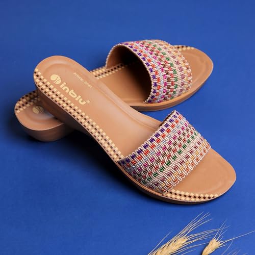 Image of inblu Stylish Fashion Slipper for Women | Comfortable | Lightweight | Anti Skid | Casual Office Footwear (SP41 BLACK)