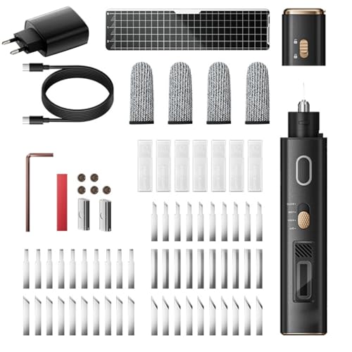 Garsent 40-kHz-Ultraschall-Cuttermesser Pro, Tragbares Bastelschneidewerkzeug für 3D-Drucke, PVC, Leder, Kunststoff, Harz, Inklusive 50 Ersatzklingen, Schallmesser für Heimwerker, (EU-Stecker)