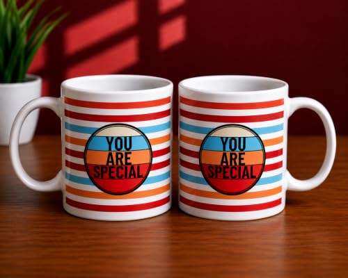 Image of nawema You are Special 2 Pcs Ceramic Coffee Mug Set, Raksha Bandhan Gift for Brother Sister, Valentine Couple, Birthday Anniversary Present for Husband Wife