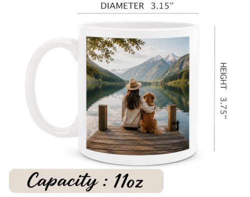 Image of BESSE Personalized Coffee Mug - Custom Photo Mug with Picture, Name & Text, 325ml (11oz) Ceramic Cup - Unique Gift for Mom, Dad, Him, Her - Diwali, Birthday, Return Gift