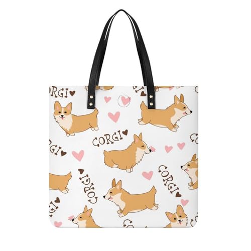 Idée cadeau femme : sac shopper Corgi mignon, le parfait tote bag imprimé de 39x39cm