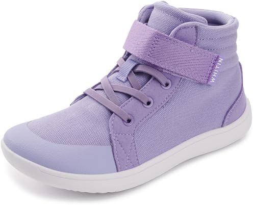 Image of WHITIN Little /Big Kid Wide High Top Barefoot Shoes | Street-Style Minimalist Sneakers for Boys /Girls | Natural & Healthy Fit