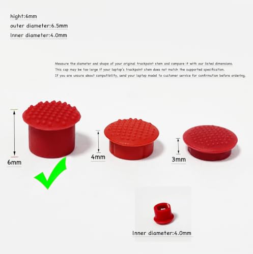 Image of 5 PCS TrackPoint Keyboard Mouse Red Cap Soft Dome Laptop Pointer for IBM Lenovo ThinkPad