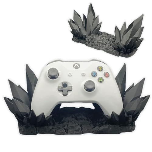 CHOWONE Crystal Throne Controller Stand for Xbox, 3D Printing Game Controller Holder Controller Display Stand for Switch Xbox Series PS5 PS4 PC, Controller Accessories for Desk Decor (Black)