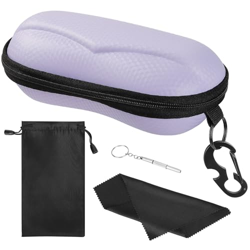 Image of MoKo Semi Hard Shell Sunglasses Case, Unisex Protective Eyeglass Case Glasses Case Holder with Metal Hanging Hook