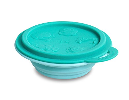 Marcus & Marcus Silicone Collapsible Bowl for Kids, Ollie The Elephant, Green
