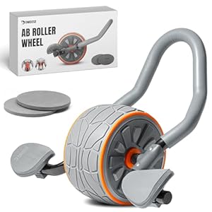DMoose Fitness Ab Roller Wheel with Elbow Support & 2 Knee Pads – Abdominal Exercise Trainer for Core Strength Training – Ultimate Abs Workout Equipment for Home and Gym – Ab Machine for Men & Women