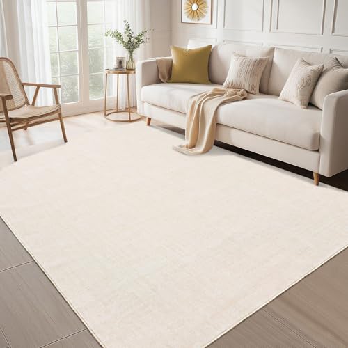 Tapete Garvee 9x12 pies Lavable y Antideslizante Blanco Marfil miniatura 3