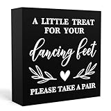 Wedding Flip Flop Sign Black Wooden Box Sign Engagement Wedding Party Desk Decor, Wedding Accessories Wedding Decorations for Reception Wedding Day Wood Block Plaque for Centerpiece Tiered Tray Table