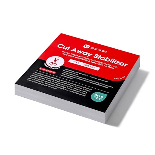 BAI Cut Away Stabilizer for Machine Embroidery Backing 9x9 100 Sheets