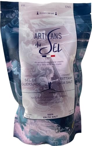 Gros Sel de Guérande IGP | Sel Marin Naturel Français Non Raffiné, Idéal pour la Cuisine et les Cuissons | 475 g