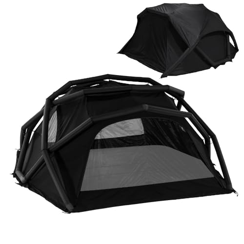 CAMVIL Inflatable Camping Tent - Effortless Setup Blow-Up Tent with Hand Pump, 4 Season Glamping Tent Featuring Doors & Mesh Windows, Storage Bag Included for Convenient Transport