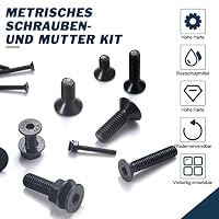 NINDEJIN 1060 Pcs M2 M3 M4 M5 Flachkopf Hex-Schrauben-Bolzen-Mutter-Set | Schwarzer Oxid, Kohlenstoffstahl-Metrikschrauben und Hexzügel für 3D-Drucker zur Montage von Modellflugzeugen und - Autos – Ansicht 5