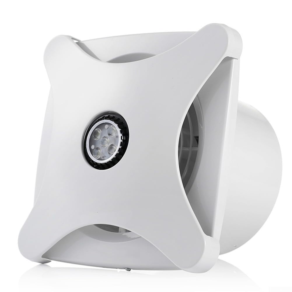 Besttoolifes Extractor de techo de 15 W, ventilador de ventilación de techo para baño, extractor silencioso con luz LED, para baño, cocina, ventilación de aire
