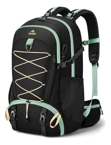 MATEIN Wanderrucksack Herren Damen, Wanderrucksack 40L mit Schuhfach & Hüftgürtel, Trekkingrucksack mit Regenschutz, Rucksack wandern Herren Leichtgewicht für Wandern, Outdoor, Hiking, Reise, Schwarz