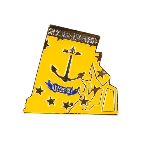 Image of State Shaped Map Lapel Metal Pin Enamel Brooch Keepsake Beautifully Designed for Backpack Hat